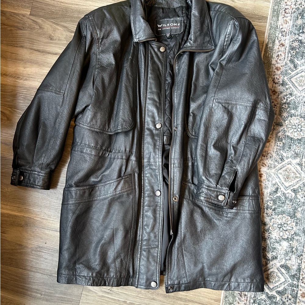 Wilson Black Leather Jacket with Quilted Lining